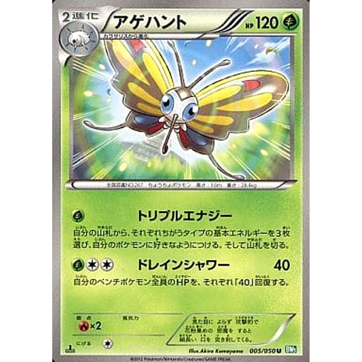 Pokemon Beautifly U 005/050 BW5 Dragon Blast Japanese Pokemon Card [USED]