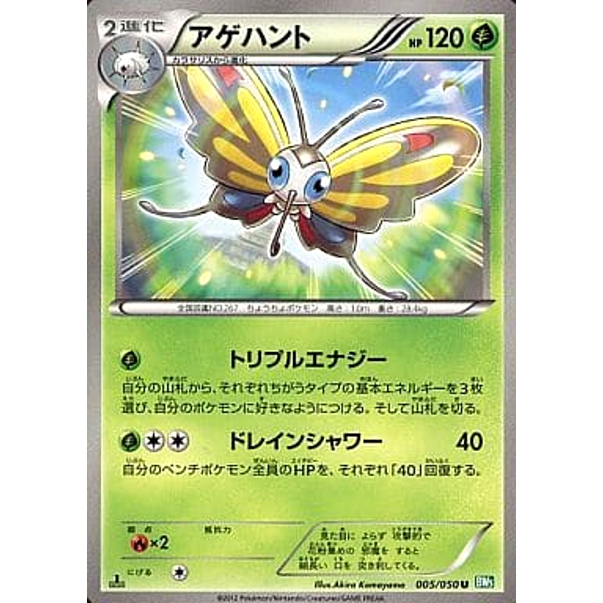 Pokemon Beautifly U 005/050 BW5 Dragon Blast Japanese Pokemon Card [USED]