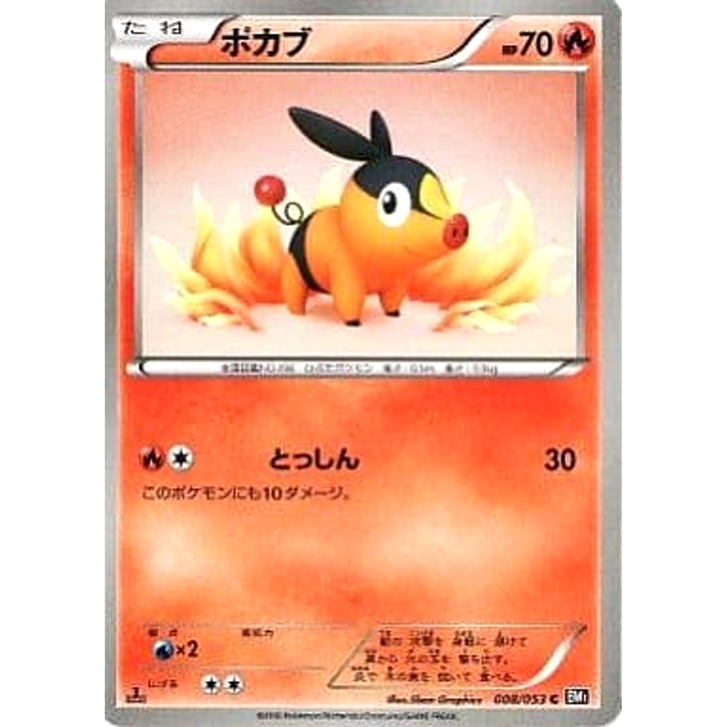Pokemon Tepig C 008/053 BW1 Black Collection Japanese Pokemon Card [USED]