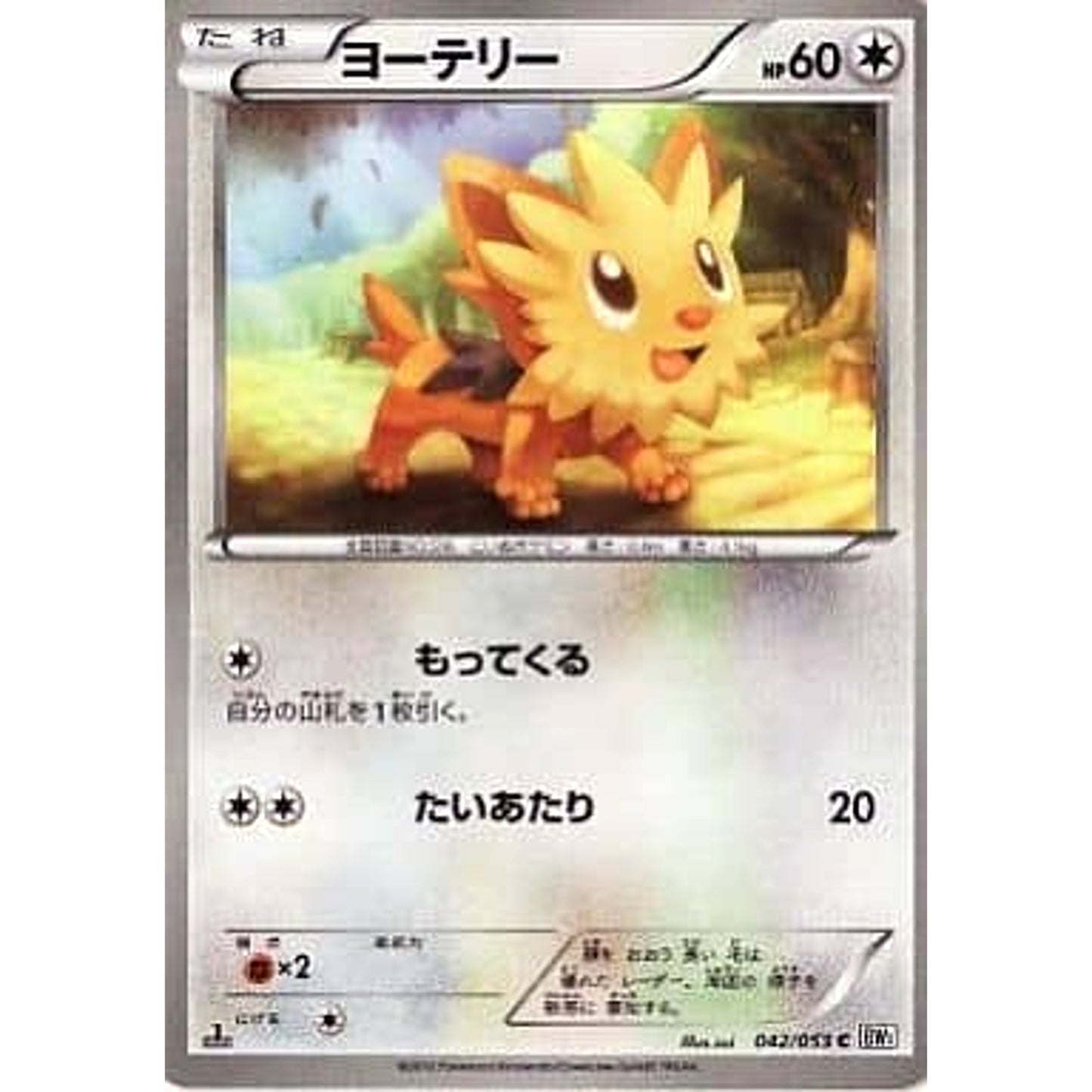 Pokemon Lillipup C 042/053 BW1 White Collection Japanese Pokemon Card [USED]