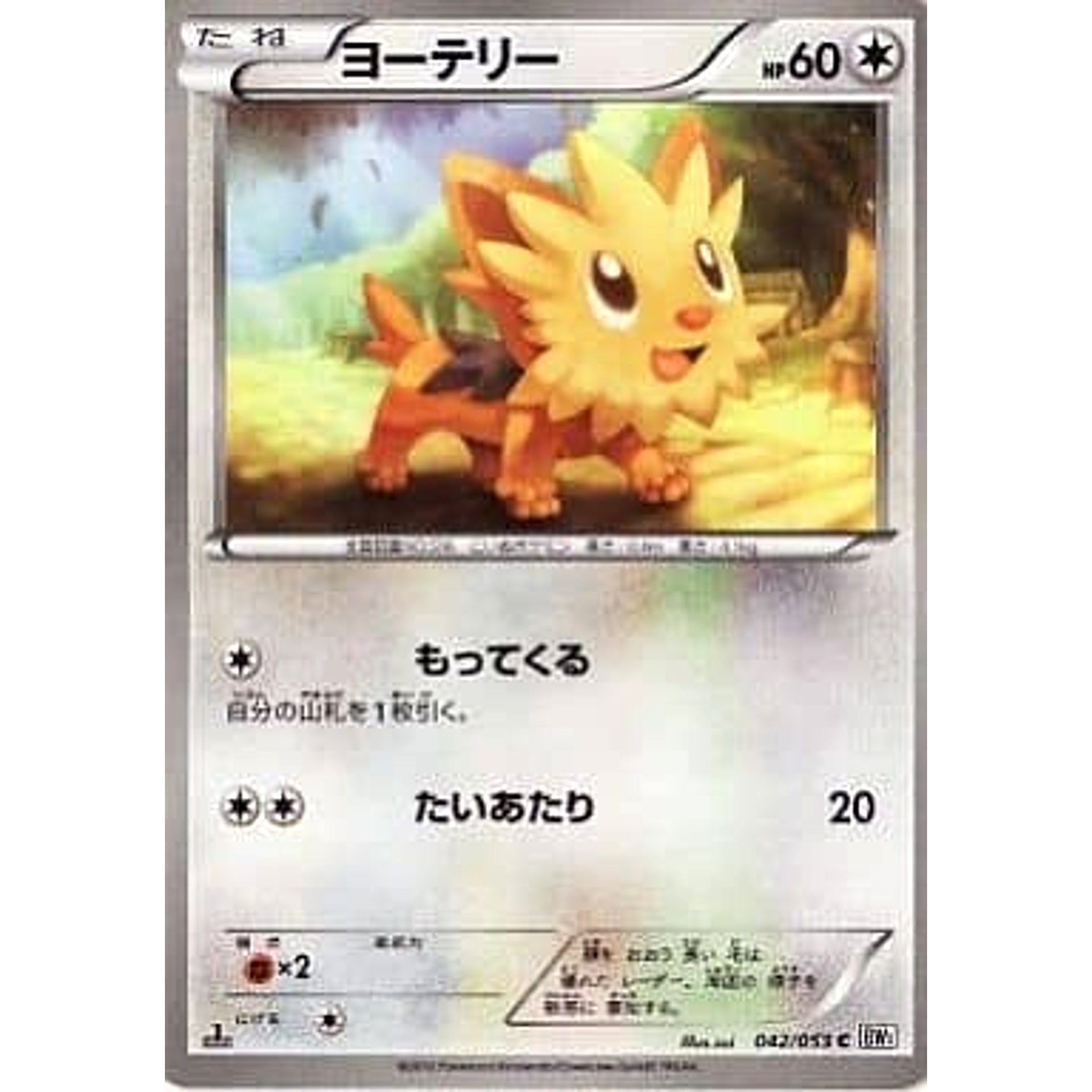 Pokemon Lillipup C 042/053 BW1 White Collection Japanese Pokemon Card [USED]