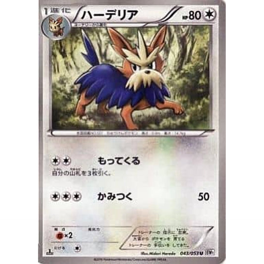 Pokemon Herdier U 043/053 BW1 White Collection Japanese Pokemon Card [USED]