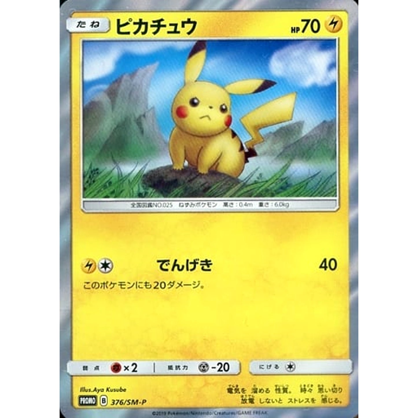 Pokemon Pikachu Promo 376/SM-P Promotion Card SM-P Japanese Pokemon Card [USED]