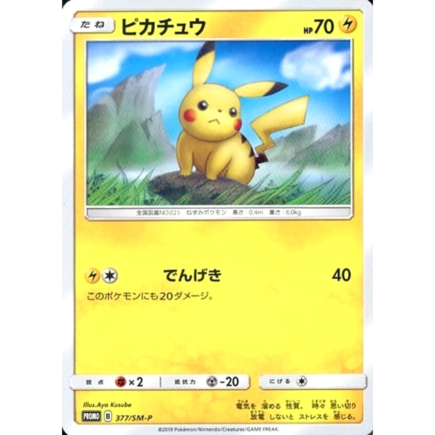 Pokemon Pikachu Promo 377/SM-P Promotion Card SM-P Japanese Pokemon Card [USED]