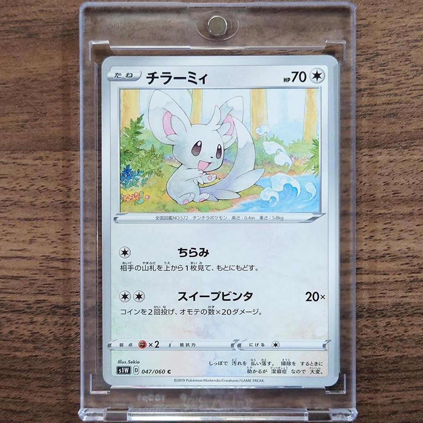 Minccino C 047/060 S1W Sword Japanese Pokemon Card [USED]