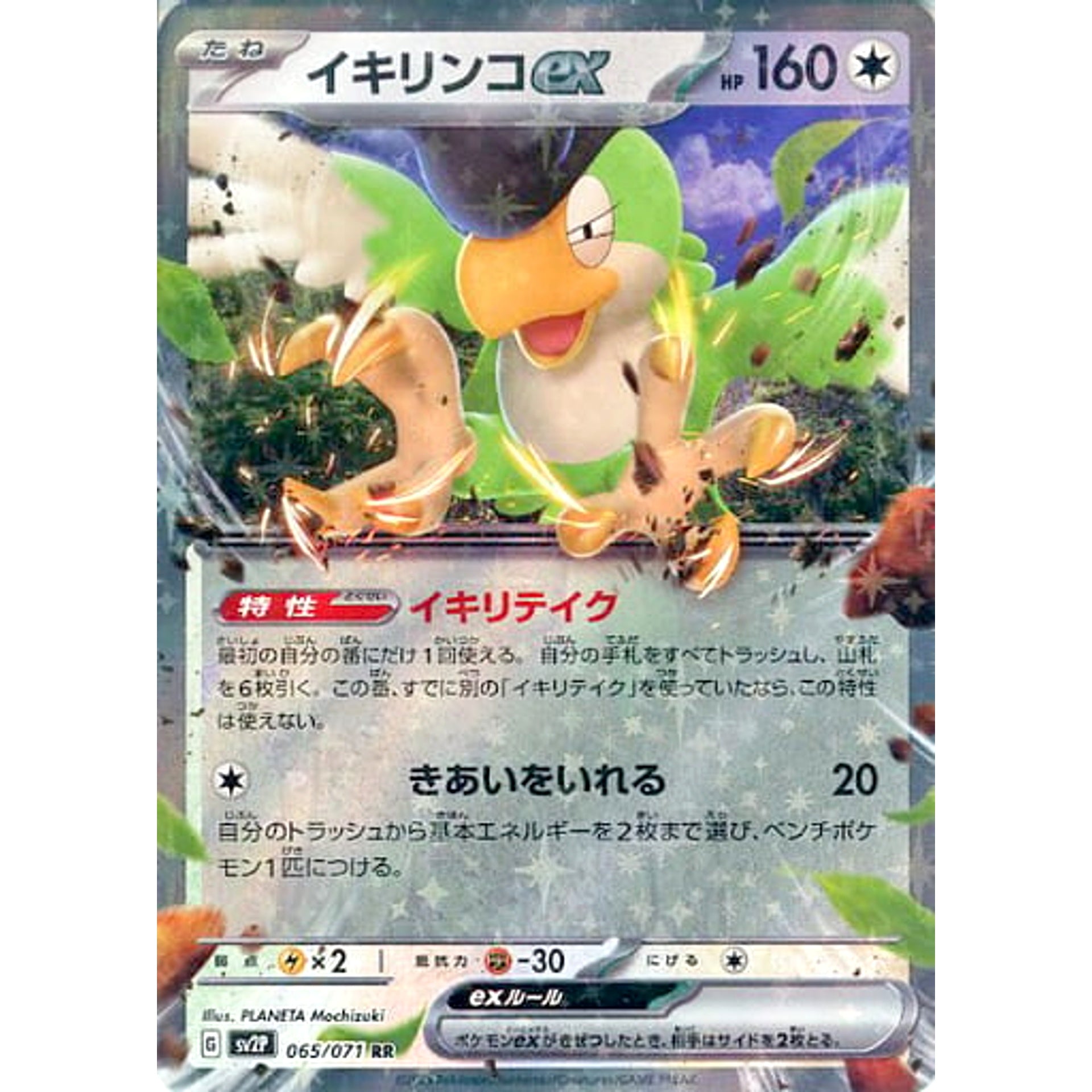 Pokemon Squawkabilly ex Holo RR 065/071 SV2P Snow Hazard Japanese Pokemon Card [USED]