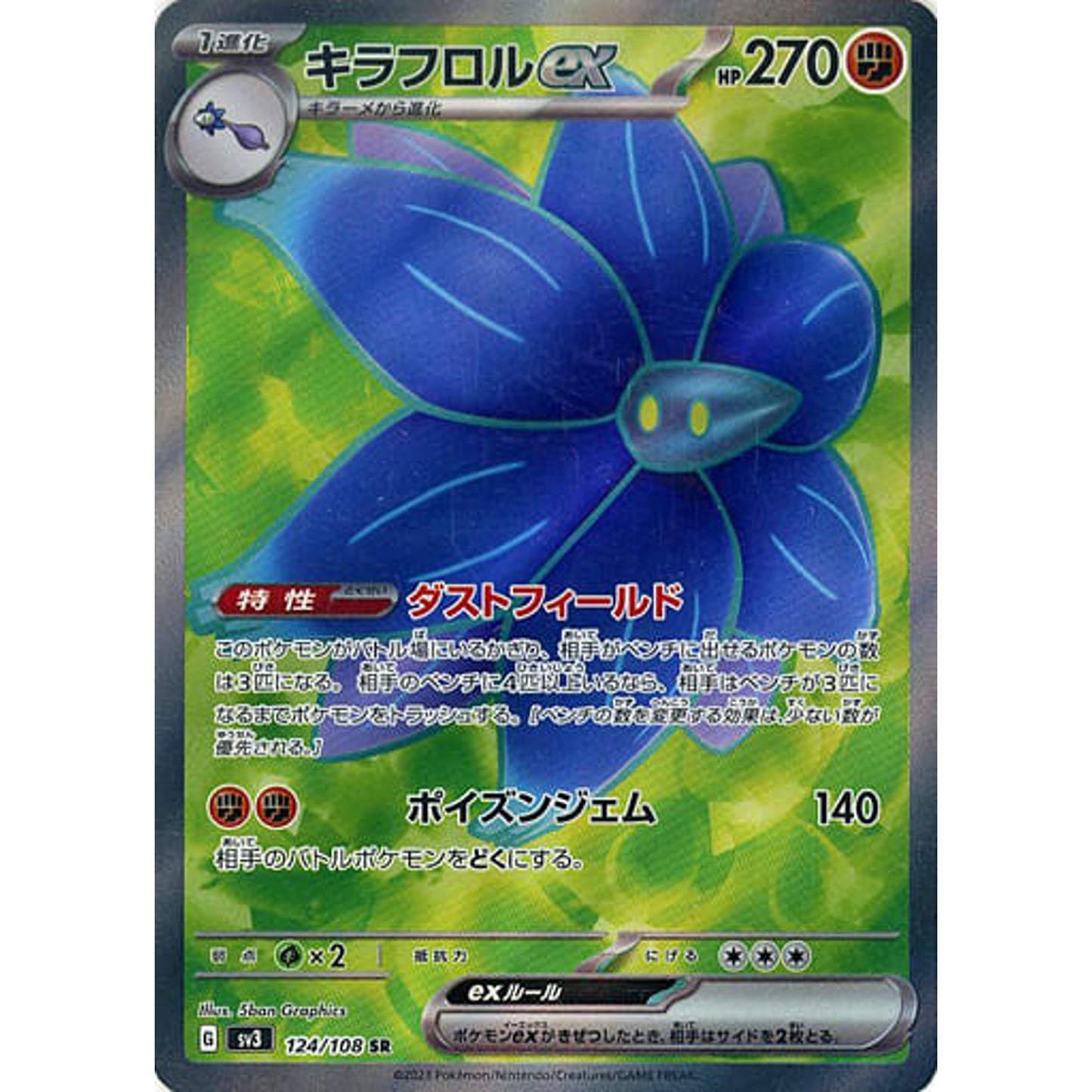 Pokemon Glimmora ex Holo SR 124/108 SV3 Ruler of the Black Flame Japanese Pokemon Card [USED]