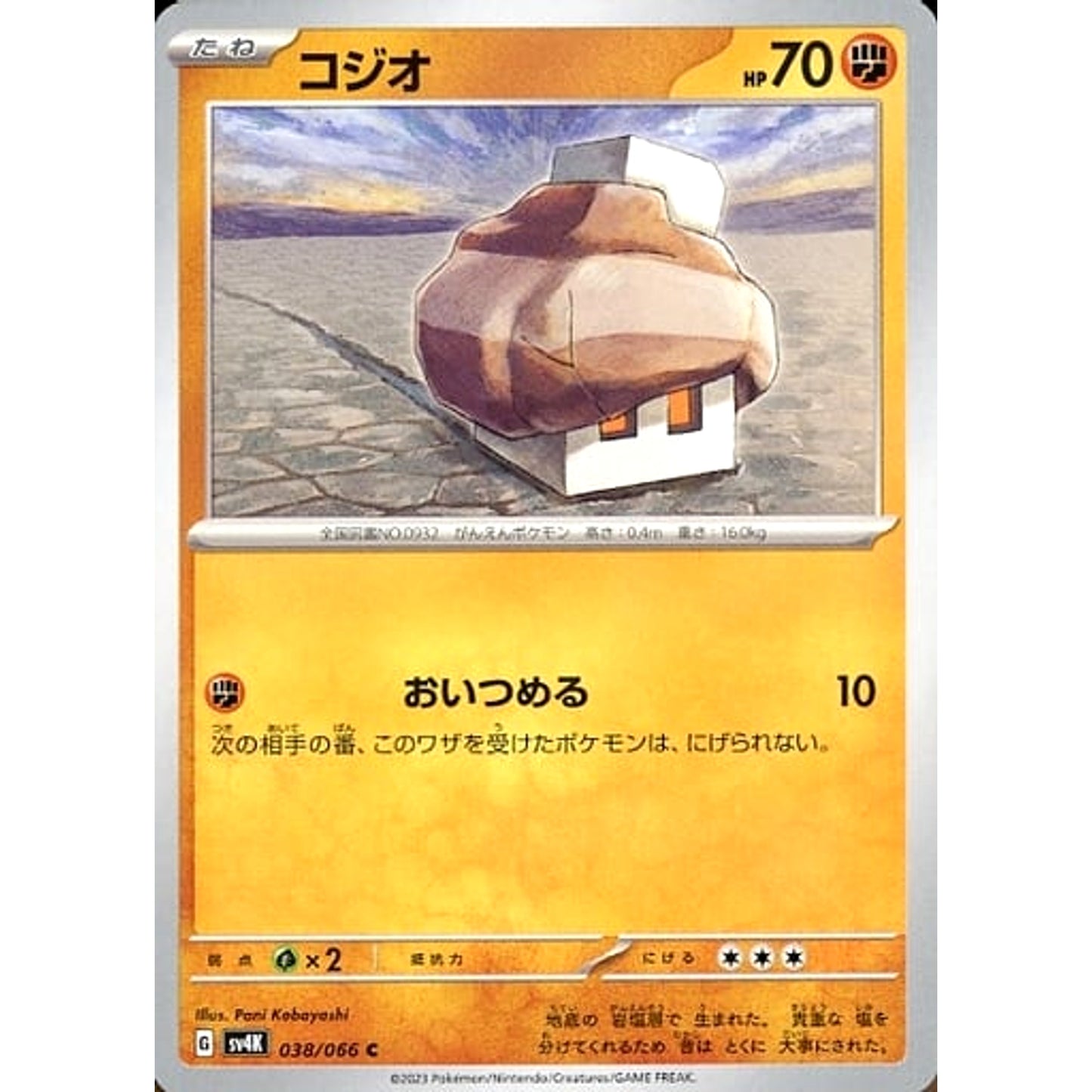 Pokemon Nacli C 038/066 SV4K Ancient Roar Japanese Pokemon Card [USED]