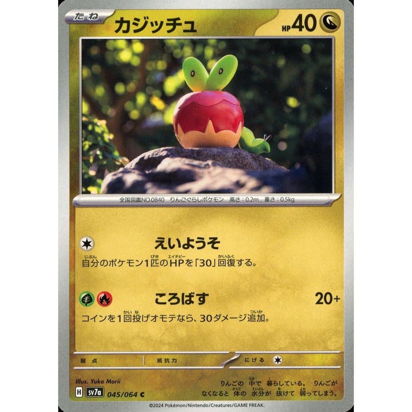 Pokemon Applin C 045/064 SV7a Paradise Dragona Japanese Pokemon Card [USED]