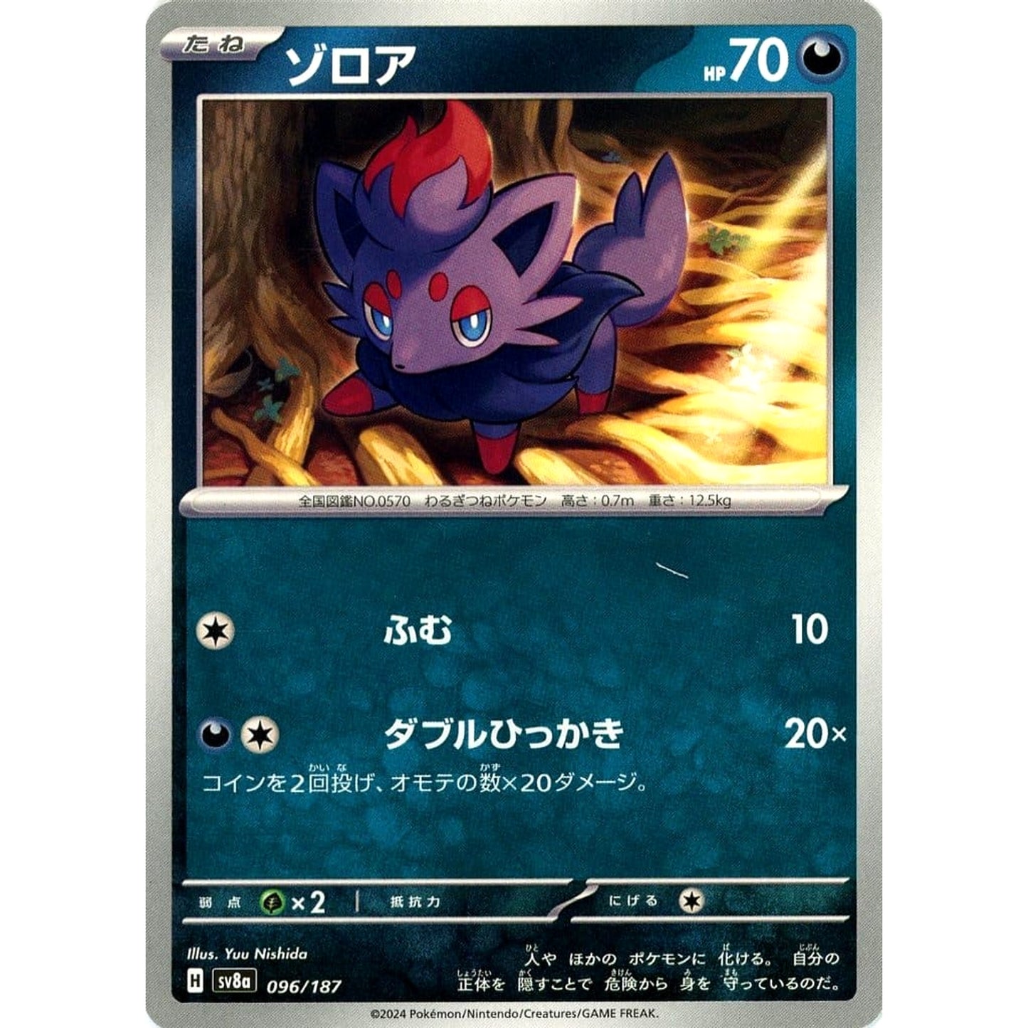 Pokemon Zorua 096/187 SV8a Terastal Fest ex Japanese Pokemon Card [USED]