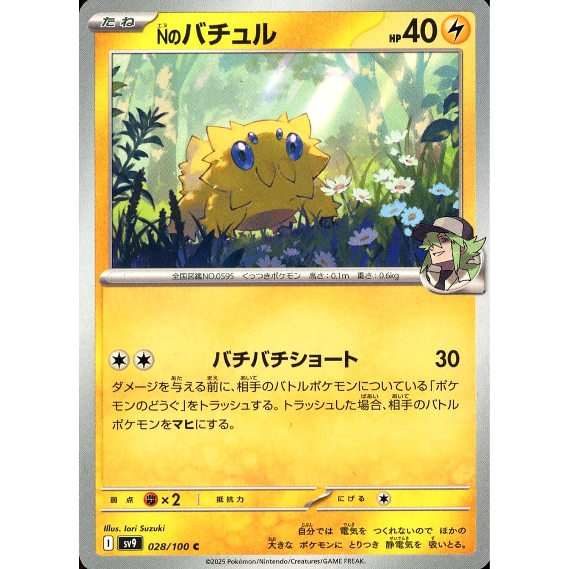 Pokemon N's Joltik C 028/100 SV9 Battle Partners Japanese Pokemon Card [USED]