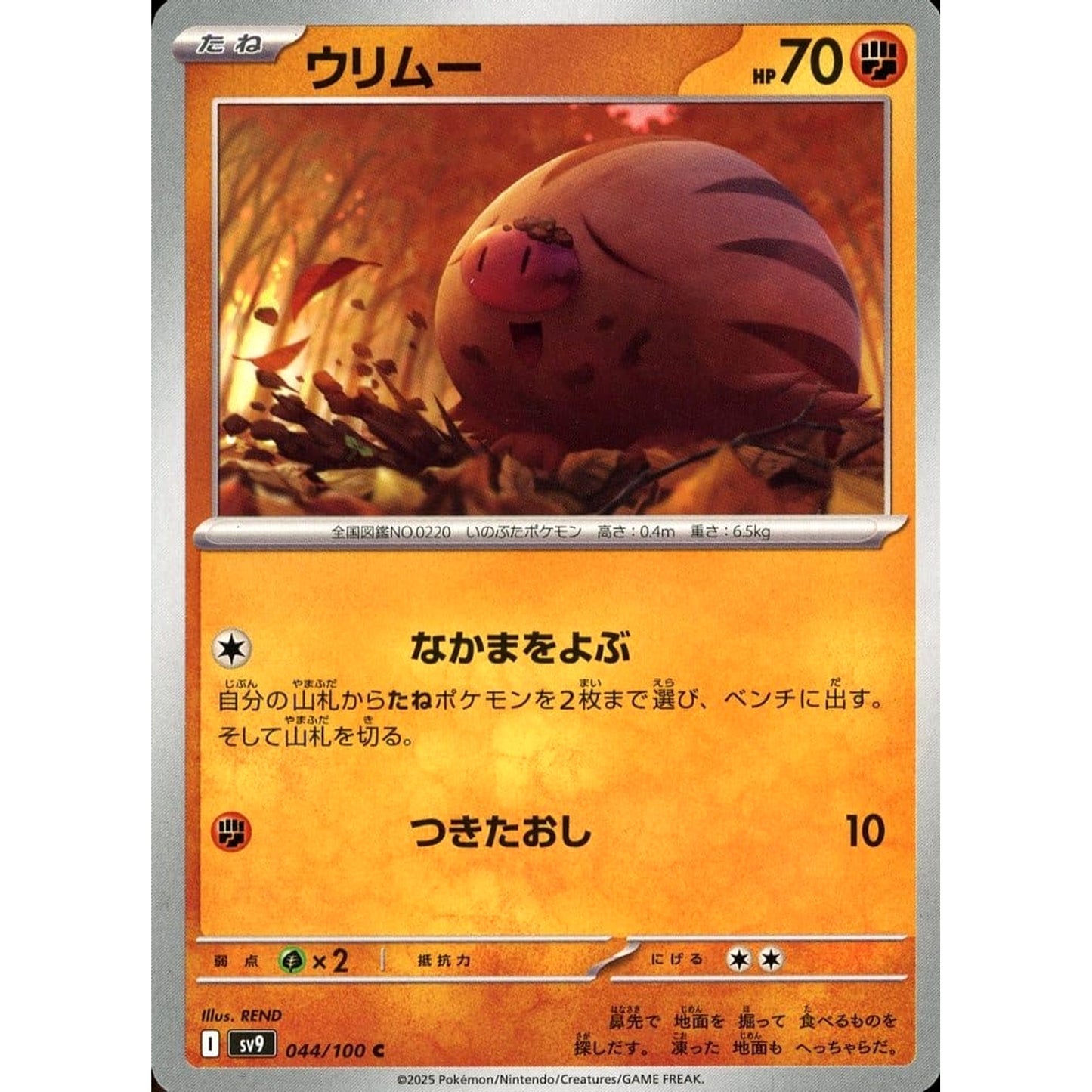 Pokemon Swinub C 044/100 SV9 Battle Partners Japanese Pokemon Card [USED]