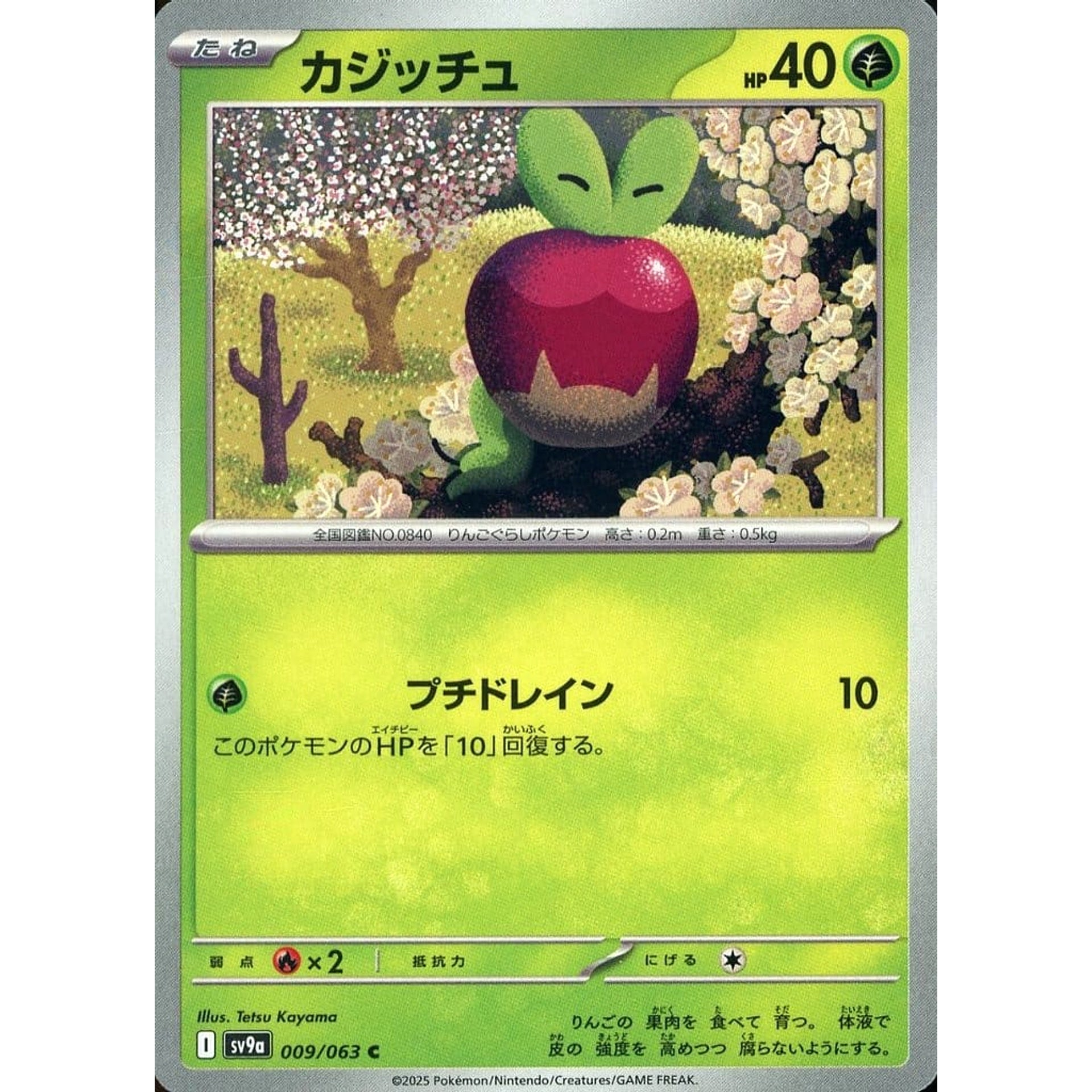 Pokemon Applin C 009/063 SV9a Hot Wind Arena Japanese Pokemon Card [USED]