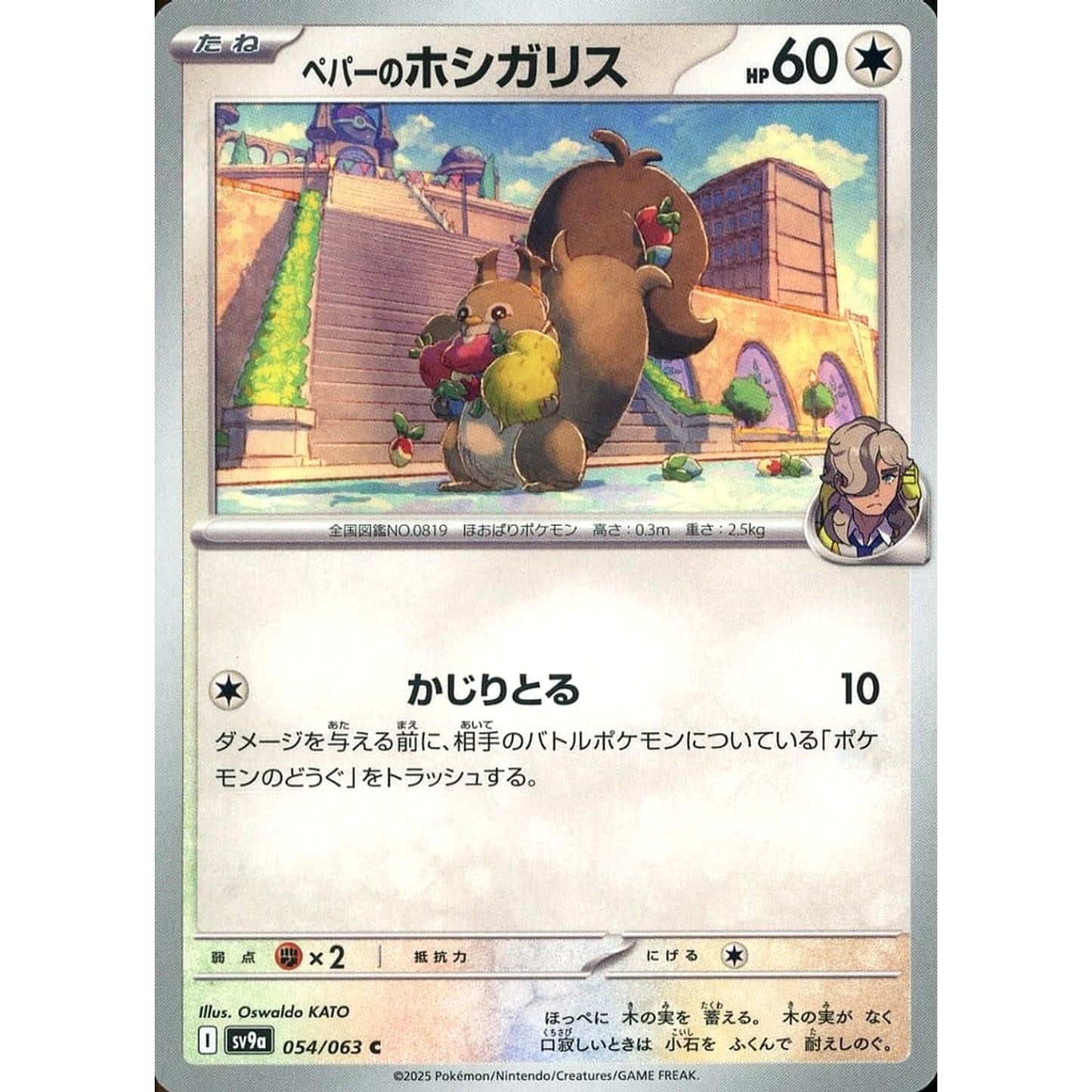 Pokemon Arven's Skwovet C 054/063 SV9a Hot Wind Arena Japanese Pokemon Card [USED]
