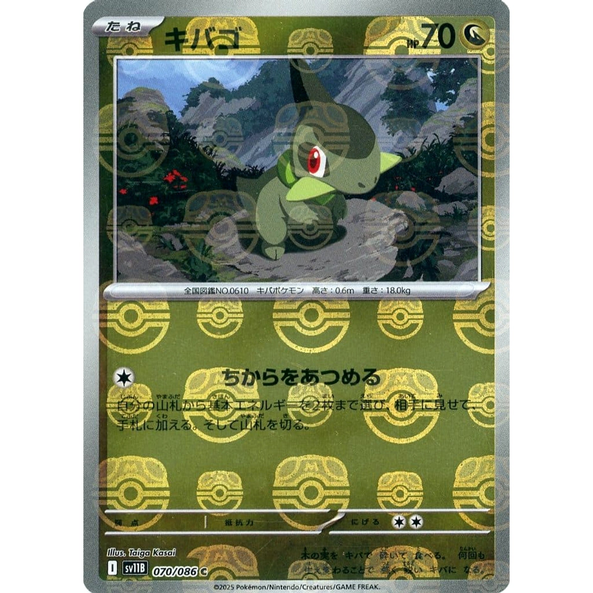 Pokemon Axew Master Ball Reverse Holo C 070/086 SV11B Black Bolt Japanese Pokemon Card [USED]