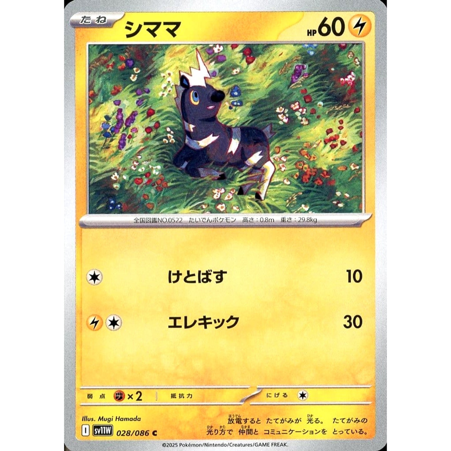 Pokemon Blitzle C 028/086 SV11W White Flare Japanese Pokemon Card [USED]