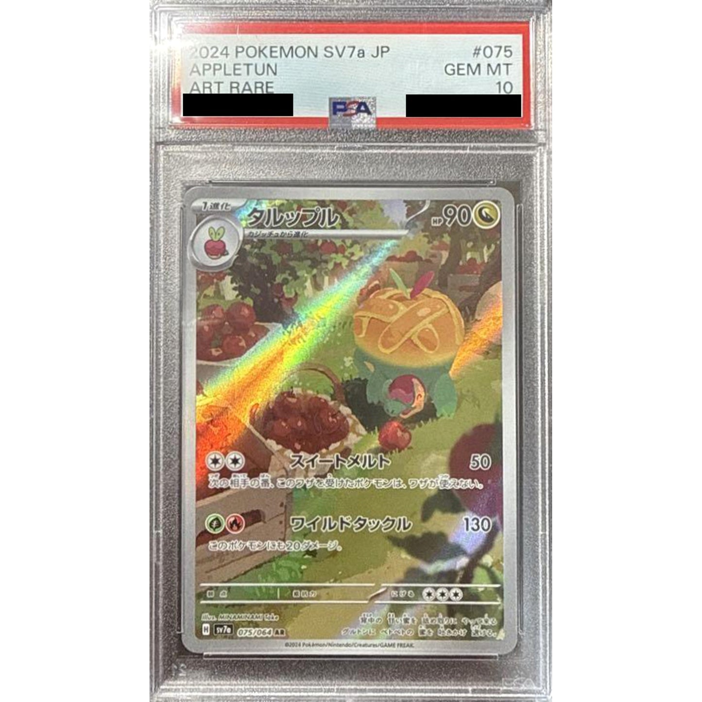 Pokemon Appletun PSA 10 Holo AR 075/064 SV7a Paradise Dragona Japanese Pokemon Card [USED]