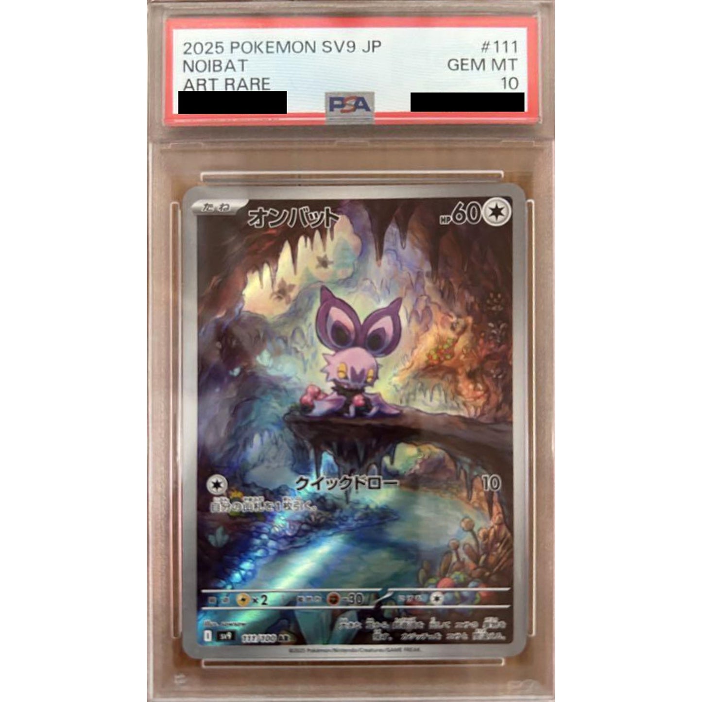 Pokemon Noibat PSA 10 Holo AR 111/100 SV9 Battle Partners Japanese Pokemon Card [USED]