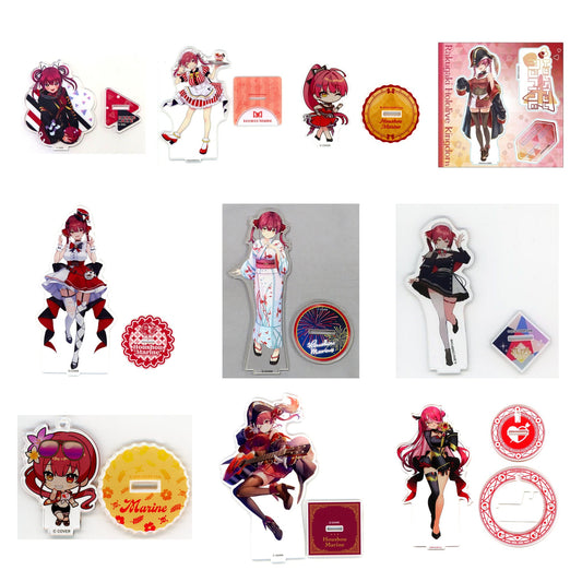 All 10 items included in Houshou Marine Acrylic Stands Curated Set of 10 (VTuber)