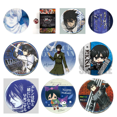 Mikasa Ackerman Can Badges Curated Set of 10 (Attack on Titan), photo 1