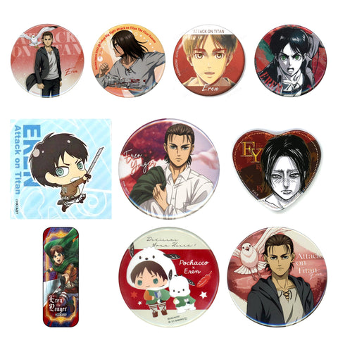 Eren Yeager Can Badges Curated Set of 10 (Attack on Titan), photo 1