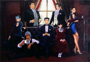 Ace Attorney Gallery Canvas Panel P3 Formal Wear Illustration Painting [USED]