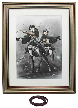 Attack on Titan Exhibition Asano Kyoji Newly Drawn Duplicate Original Drawing with Accessories Print [USED]