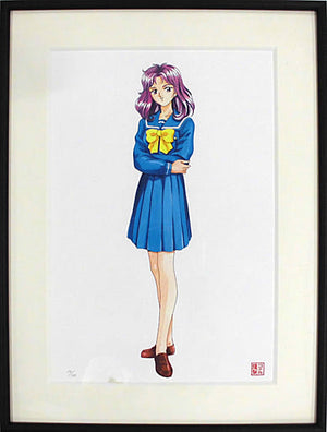 Tokimeki Memorial Framed Duplicate Original Picture Kagami Mira With Accessories Print [USED]