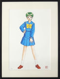 Tokimeki Memorial Framed Duplicate Original Drawing Kiyokawa Nozomi with Accessories Print [USED]