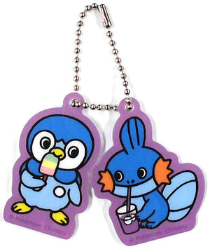 Piplup & Mudkip Pokemon Acrylic Charm Collection Relaxing Life Pokemon Center Limited Key Ring  [USED]