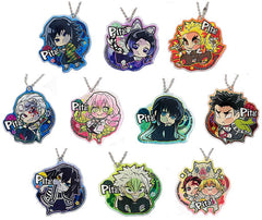 Shinobu Kocho, etc. Demon Slayer: Kimetsu no Yaiba Pita! Deformed Acrylic Key Chain Vol.3 All 10 Types Set Key Ring [USED]