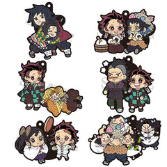 Shinobu Kocho Giyu Tomiokau, etc. Demon Slayer: Kimetsu no Yaiba Rubber Mascot Buddycolle Vol.3 All 6 Types Set Key Ring [USED]