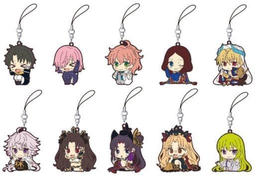 Ritsuka Fujimaru, etc. Fate/Grand Order - Absolute Demonic Front: Babylonia Rubber Strap Collection ViVimus All 10 Types Set Key Ring [USED]