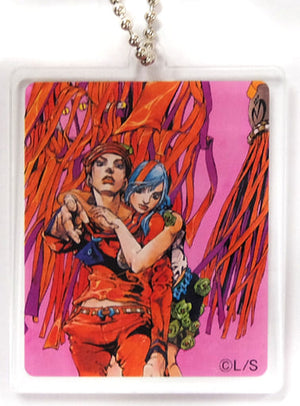 Josuke Higashikata Yasuho Hirose JoJo's Bizarre Adventure Acrylic Key Chain Hirohiko Araki Original Art Exhibition Jojo Exhibition in Suoucho, S. City 2017 Limited Key Ring [USED]