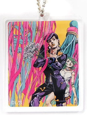 Josuke Higashikata Suzumi Sugimoto JoJo's Bizarre Adventure Acrylic Key Chain Hirohiko Araki Original Art Exhibition Jojo Exhibition in Suoucho, S. City 2017 Limited Key Ring [USED]