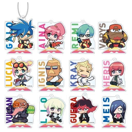 Galo Thymos, etc. Promare Trading Acrylic Stand Key Chain All 12 Types Set Key Ring [USED]