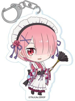 Ram Taisho Roman Re:ZERO -Starting Life in Another World- Petitchoko Acrylic Key Chain Key Ring [USED]