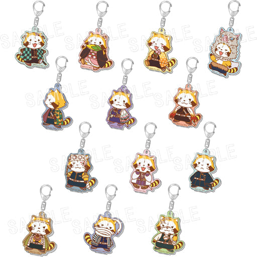 Tanjiro Kamado, etc. Demon Slayer: Kimetsu no Yaiba x Rascal Trading Acrylic Key Chains Rascal Ver. Vol.2 Normal 13 Types Set Key Ring [USED]
