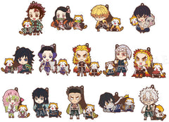 Nezuko Kamado, etc. Demon Slayer: Kimetsu no Yaiba x Rascal Trading Rubber Strap Vol.2 All 13 Types Set Key Ring [USED]