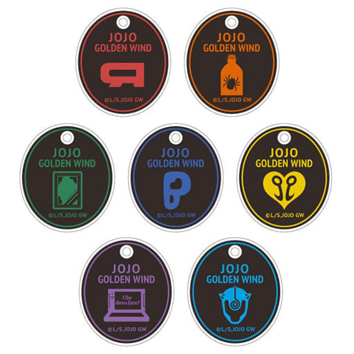 Risotto Nero, etc. JoJo's Bizarre Adventure: Golden Wind Acrylic Charm Collection Assassin Team All 7 Types Set Charm [USED]