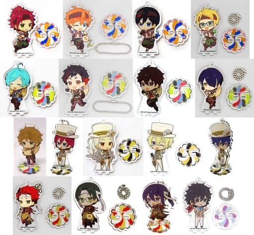 Subaru Akehoshi, etc. Ensemble Stars!! Trading Acrylic Stand Key Chain ES Anniversary Park Ver. Group A animate cafe Limited All 17 Types Set Key Ring [USED]