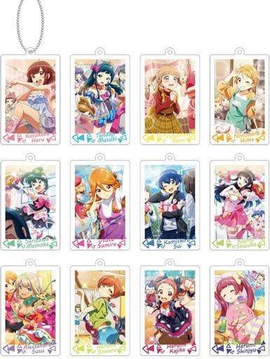 Haru Kasukabe, etc. Tokyo 7th Sisters Trading Card Illustration Acrylic Key Chain Vol.2 Ver.A All 12 Types Set Key Ring [USED]