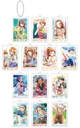 Tomoe Shiratori, etc. Tokyo 7th Sisters Trading Card Illustration Acrylic Key Chain Vol.2 Ver.C All 13 Types Set Key Ring [USED]