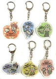 All 6 Types Set Osomatsu-san x Sanrio Characters Cafe Traiding Acrylic Keychain Successful Version Key Ring [USED]