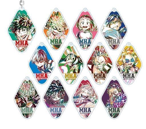 Katsuki Bakugo, etc. My Hero Academia Ani-Art Trading Acrylic Key Chains Vol.3 All 12 Types Set Key Ring [USED]