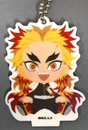 Kyojuro Rengoku Demon Slayer: Kimetsu no Yaiba Mini Character Acrylic Key Chain Collabo Cafe Honpo Labo Limited Key Ring [USED]