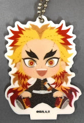Kyojuro Rengoku Demon Slayer: Kimetsu no Yaiba Mini Character Acrylic Key Chain Collabo Cafe Honpo Labo Limited Key Ring [USED]