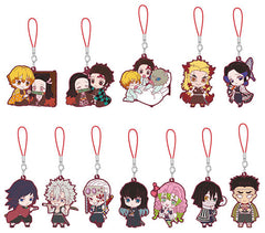 Shinobu Kocho, etc. Demon Slayer: Kimetsu no Yaiba Metsu! Capsule Rubber Mascot 3 All 12 Types Set Key Ring [USED]