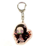 Nezuko Kamado Demon Slayer: Kimetsu no Yaiba Acrylic Keychain 1st Paper Airplane Ver. Narita Anime Deck Limited Key Ring [USED]