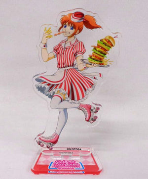 Kagura Gintama Big Acrylic Stand Diner Ver. animate cafe Gintmama Diner Limited Key Ring [USED]